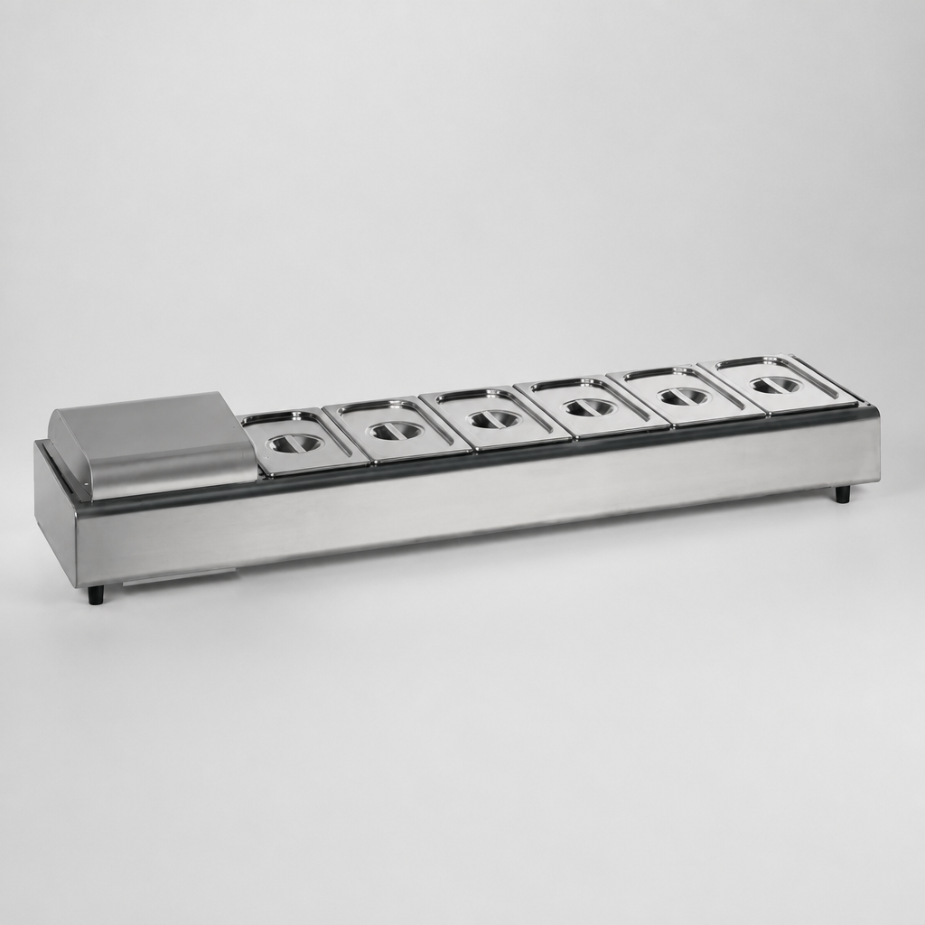 Commercial Countertop Food Display Bar for 6 Gastronorm Pans