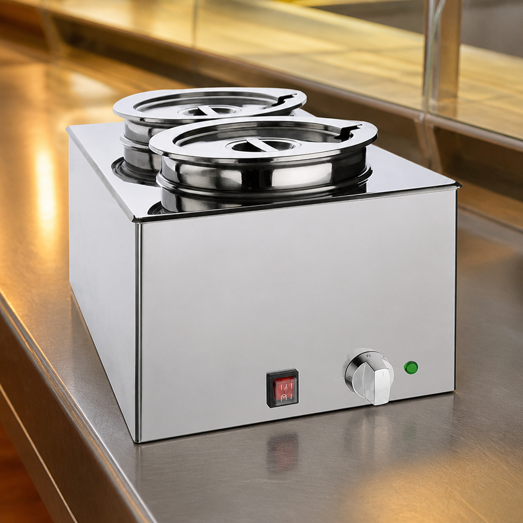 Commercial Bain Marie with 2x 5.2Ltr Round Pots