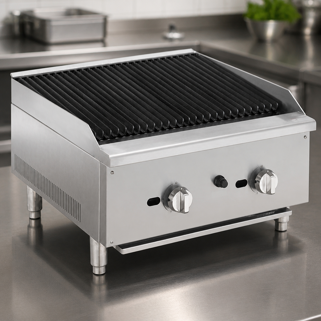 600mm Commercial Countertop Gas Chargrill Stainless Steel