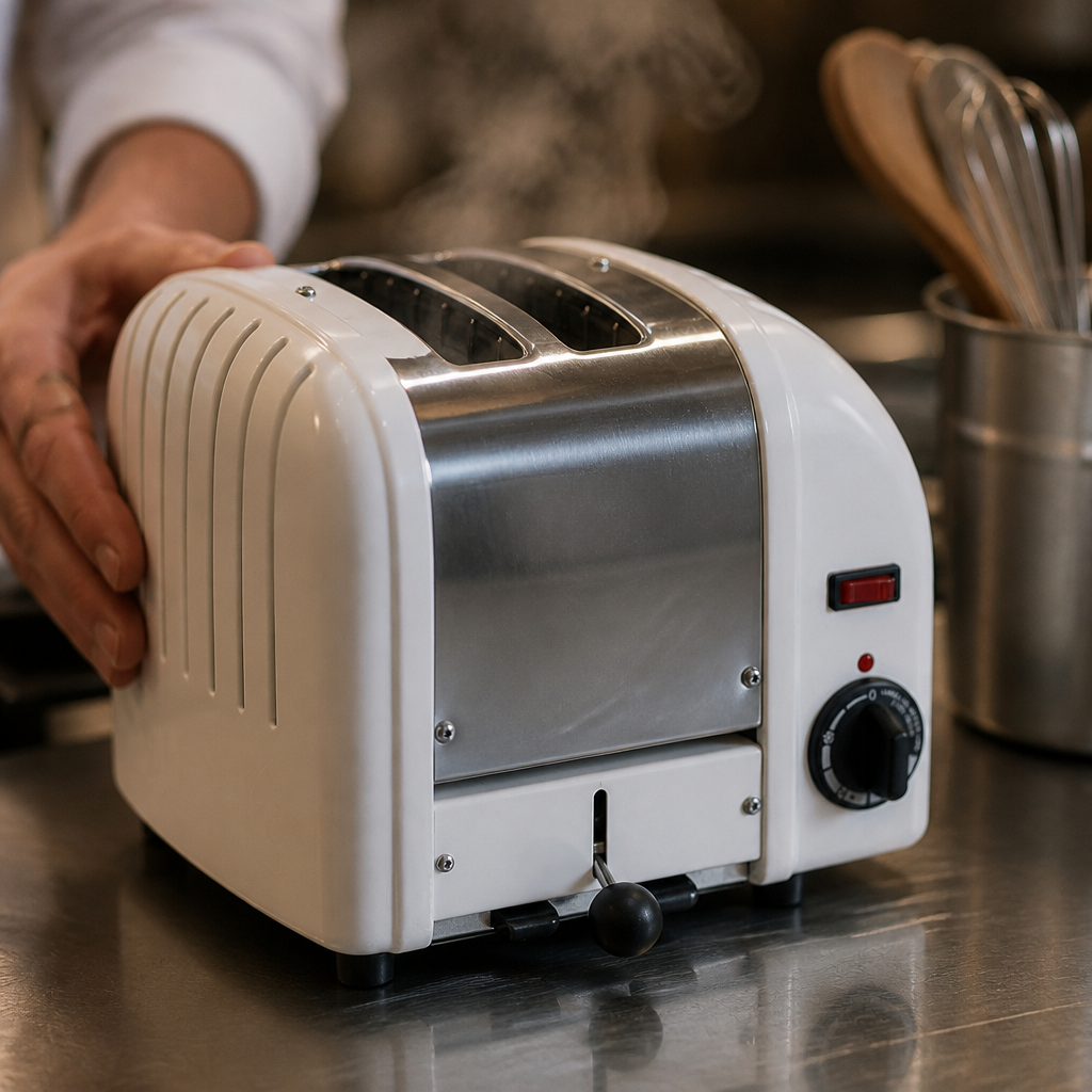 Commercial 2 Slice Toaster with Extra Wide Slots and Timer