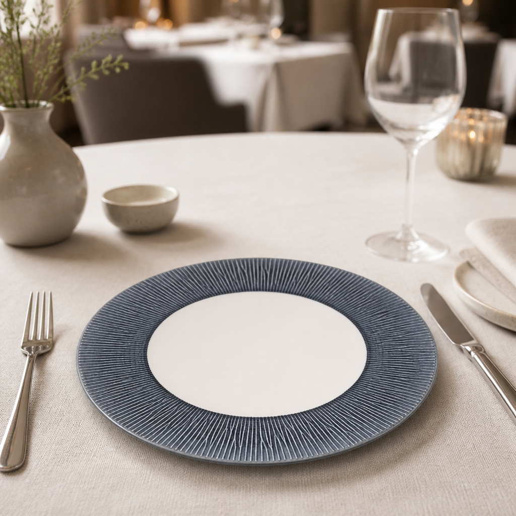 Commercial Bamboo Wide Rim Bowls 279mm for seafood dishes