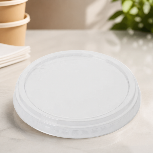 Recyclable rPET Flat Lids for 8/12/16oz Deli Cups 300 Pack