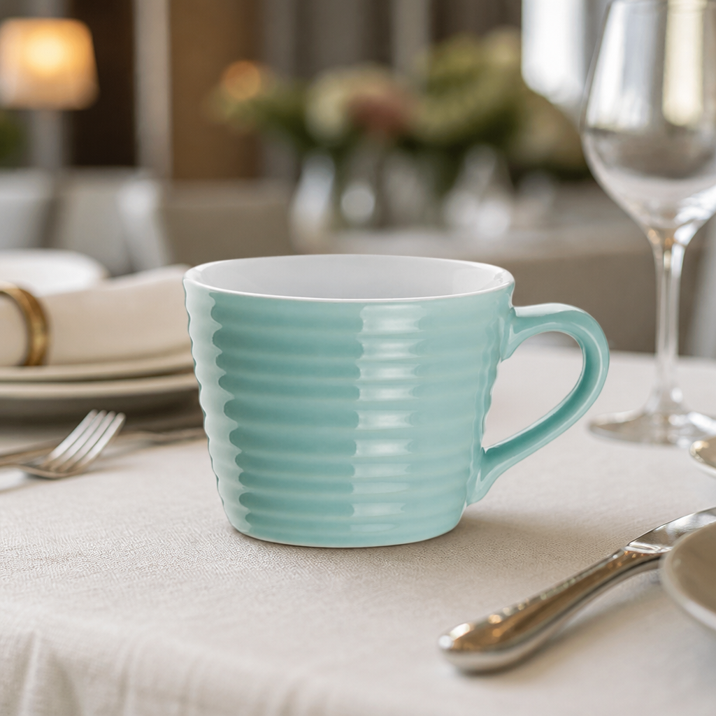 Set of 6 Commercial Aqua Mugs 230ml for relaxing drinks