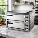 Commercial Twin Deck Pizza Oven for Four 9 Inch Pizzas