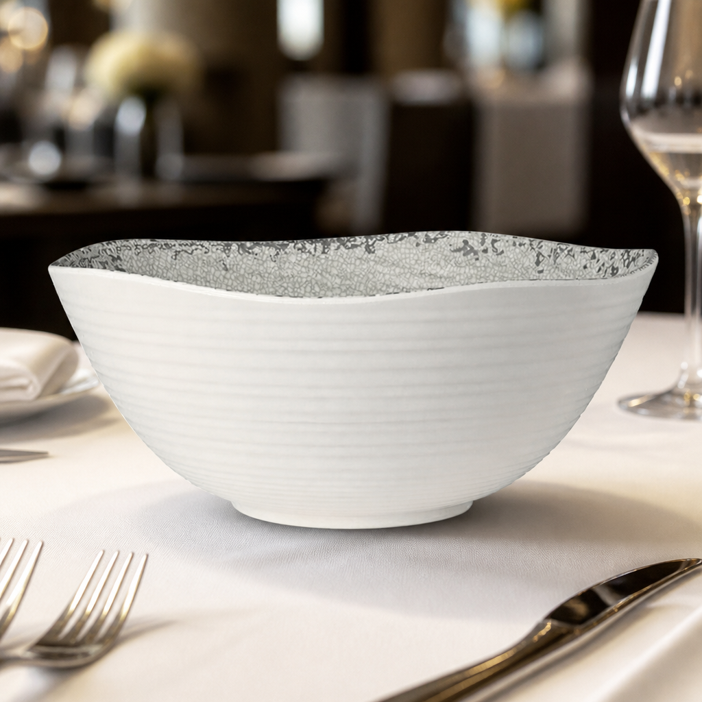Commercial Large Round Melamine Bowls 356x149mm 2 Pack