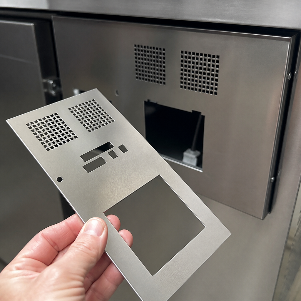 Commercial under counter fridge replacement front panel in silver