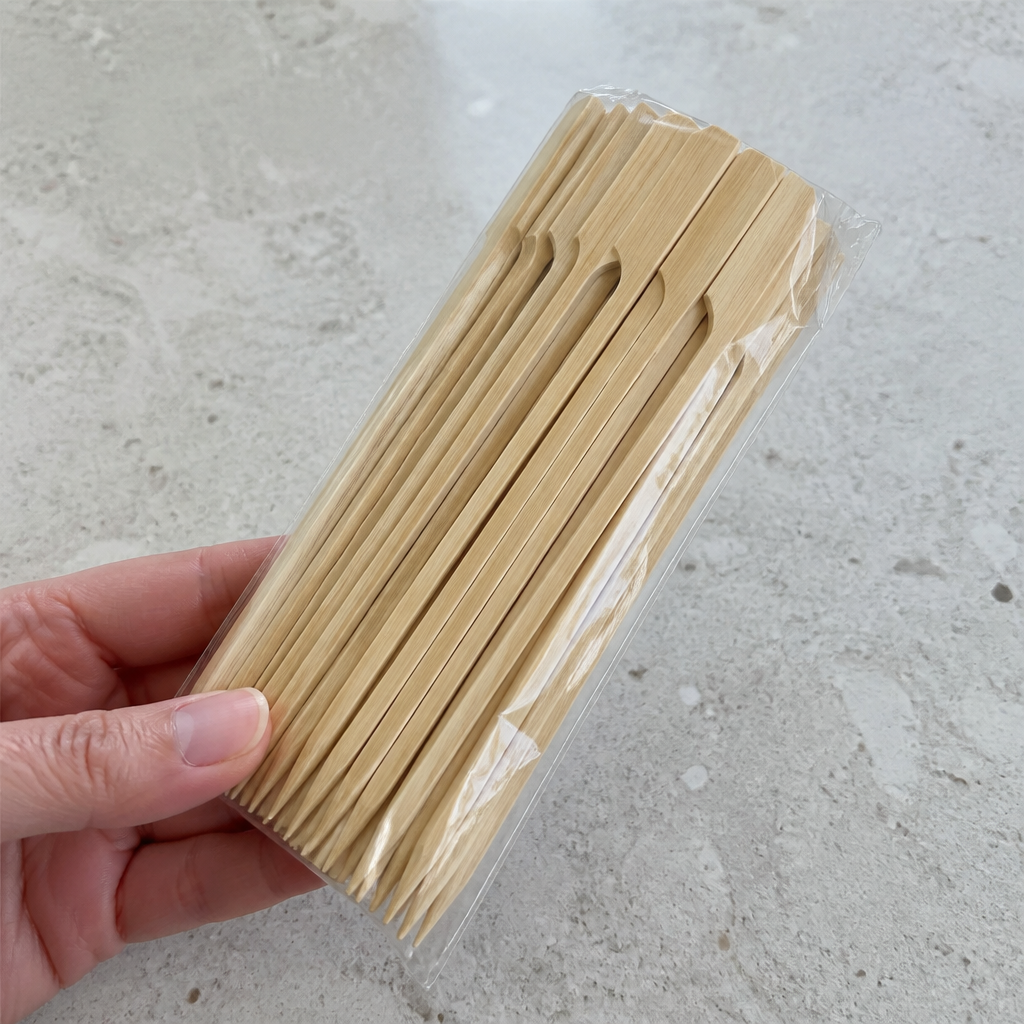 90mm Compostable Bamboo Paddle Skewers 100 Pack