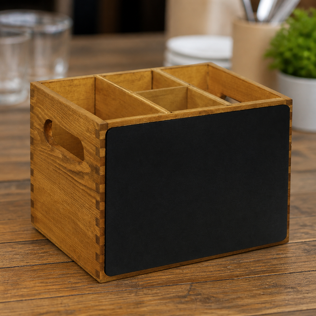 Commercial Condiment Holder with Blackboard and Adjustable Compartments
