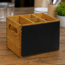 Commercial Condiment Holder with Blackboard and Adjustable Compartments