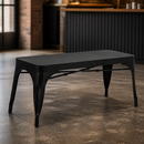 Commercial Metal Benches Black 1000mm - 2 Pack