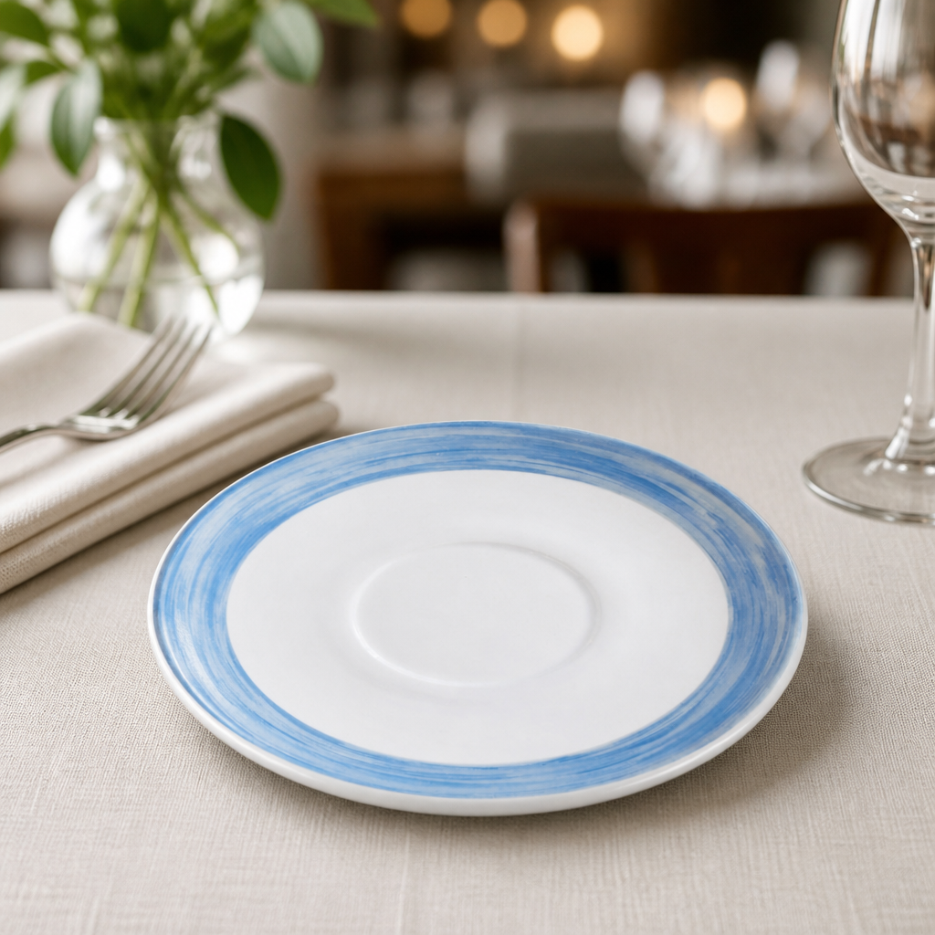 Commercial Brush Saucers 140mm Pack of 48 for Foodservice