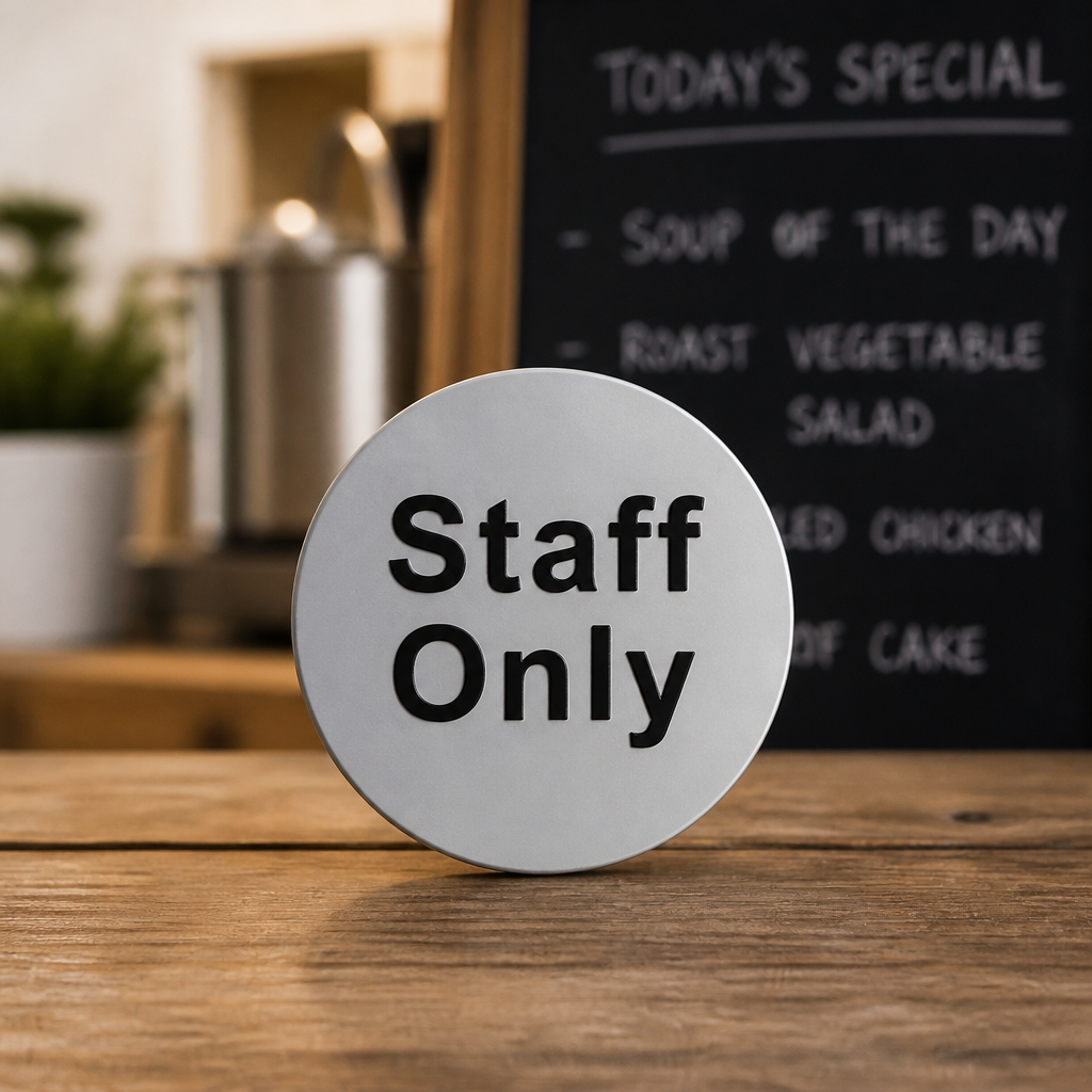 Stainless Steel Staff Only Door Sign for Commercial Use