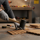 Premium Rubber Mallet with Hardwood Handle - 24oz Heavy Duty Tool for Precision Striking