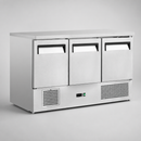 368Ltr Commercial 3 Door Counter Fridge Stainless Steel