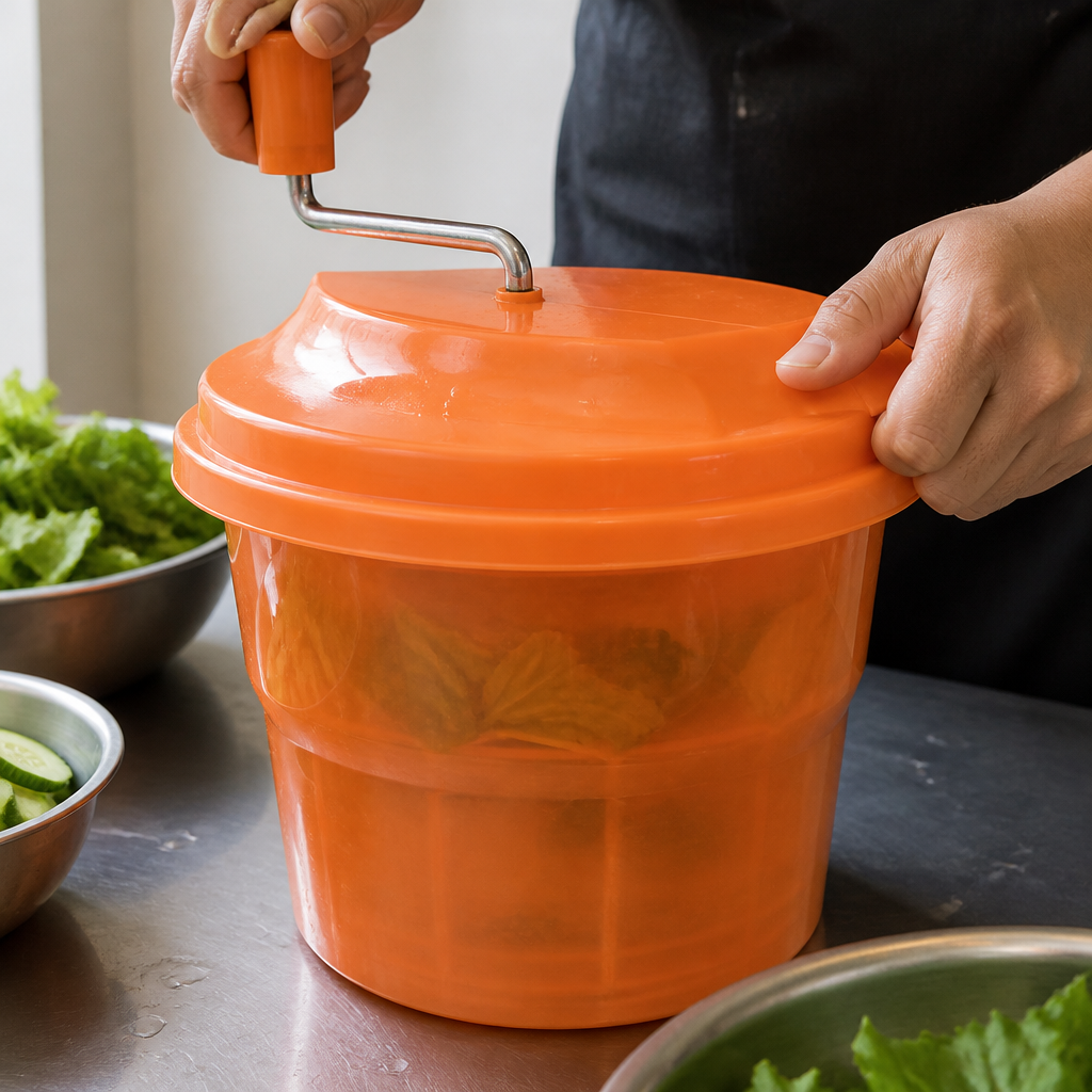 Commercial Manual Salad Spinner 5Ltr Ergonomic Design