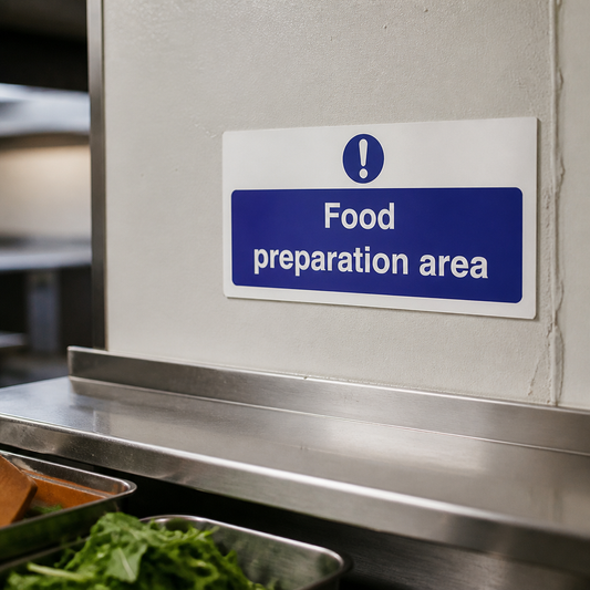 Food Preparation Area Sign 100x200mm Commercial Kitchen Safety
