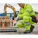 Premium High Visibility Combat Trouser Short Leg - Durable Twill with Teflon Coating, Reflective Piping and Elasticated Waistband