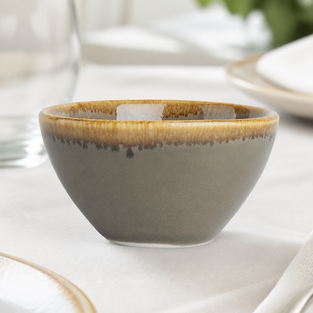 Commercial 50ml Porcelain Dipping Pots 12 Pack Grey