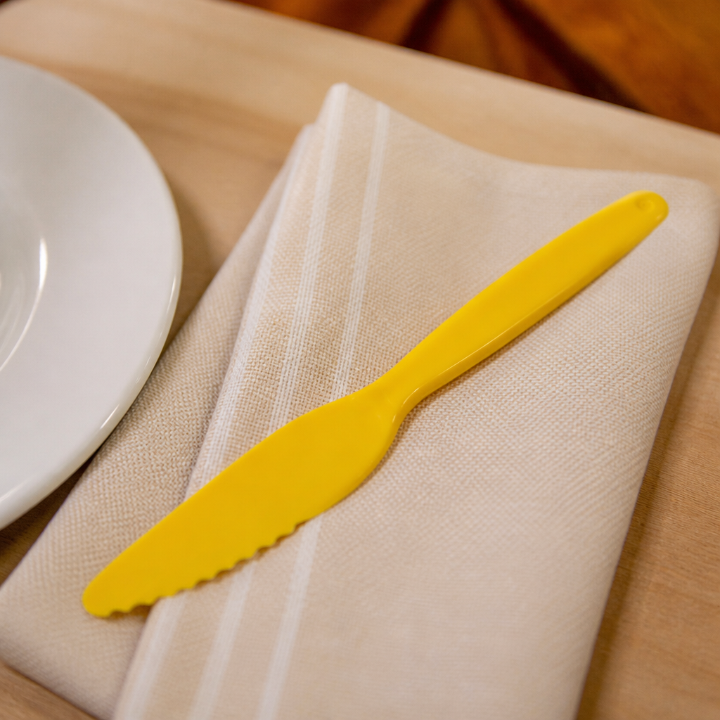 Commercial Polypropylene Knife Yellow 12 Pack Dishwasher Safe