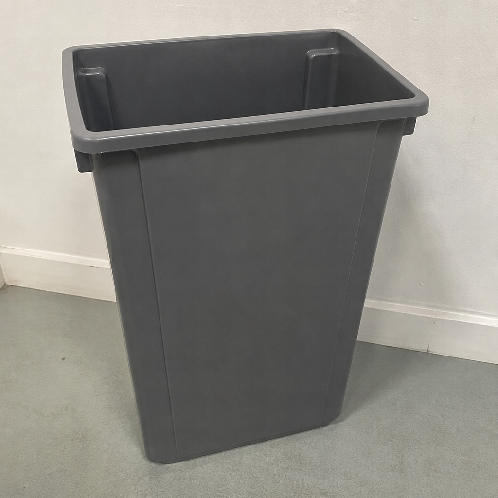 60Ltr Commercial Slim Waste Bin Grey for General Waste
