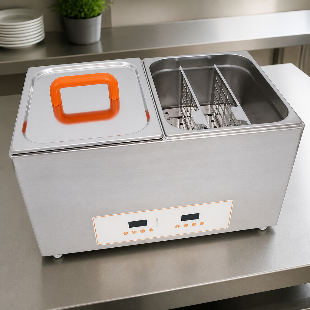 Commercial Sous Vide Dual-Chamber Unstirred Water Bath 14L