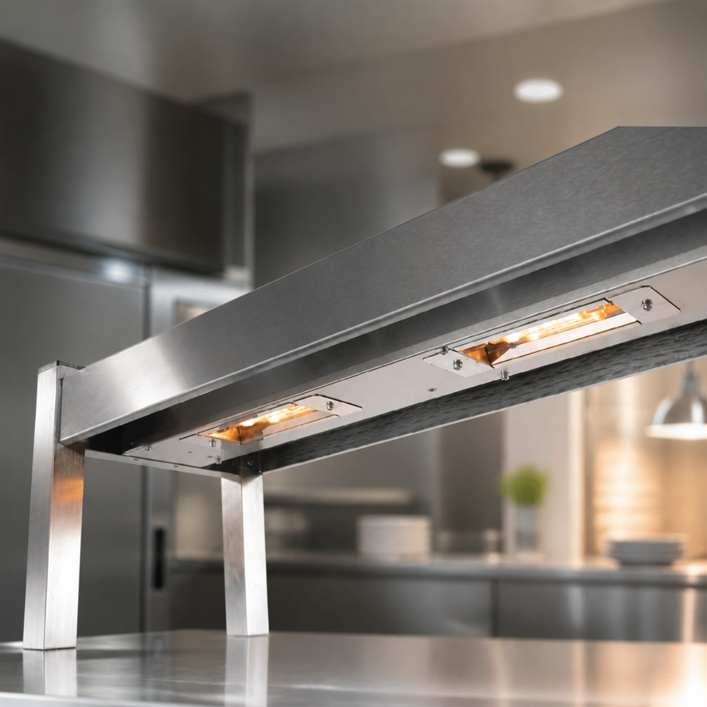 Single-tier heated overshelf for hot cupboards, 800mm wide