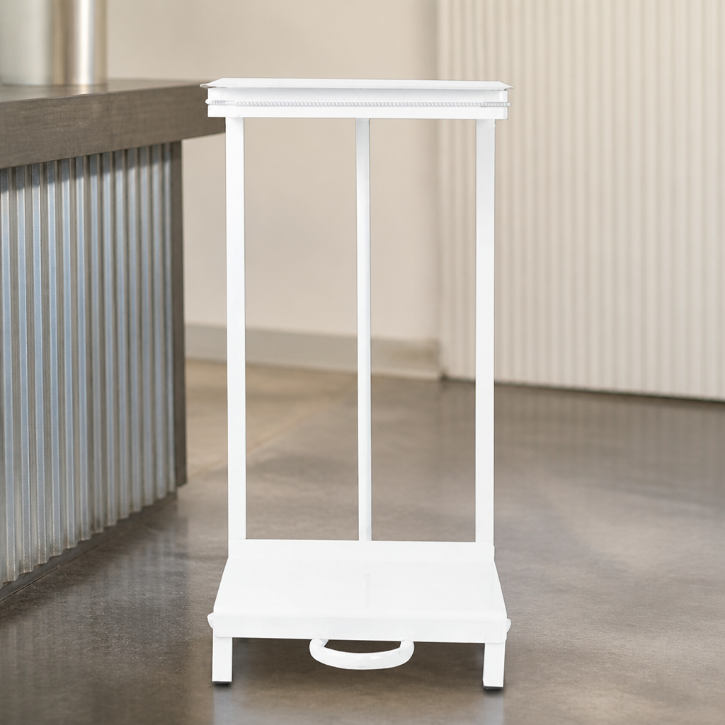 Commercial Free Standing Sack Holder with Lid 440mm Steel