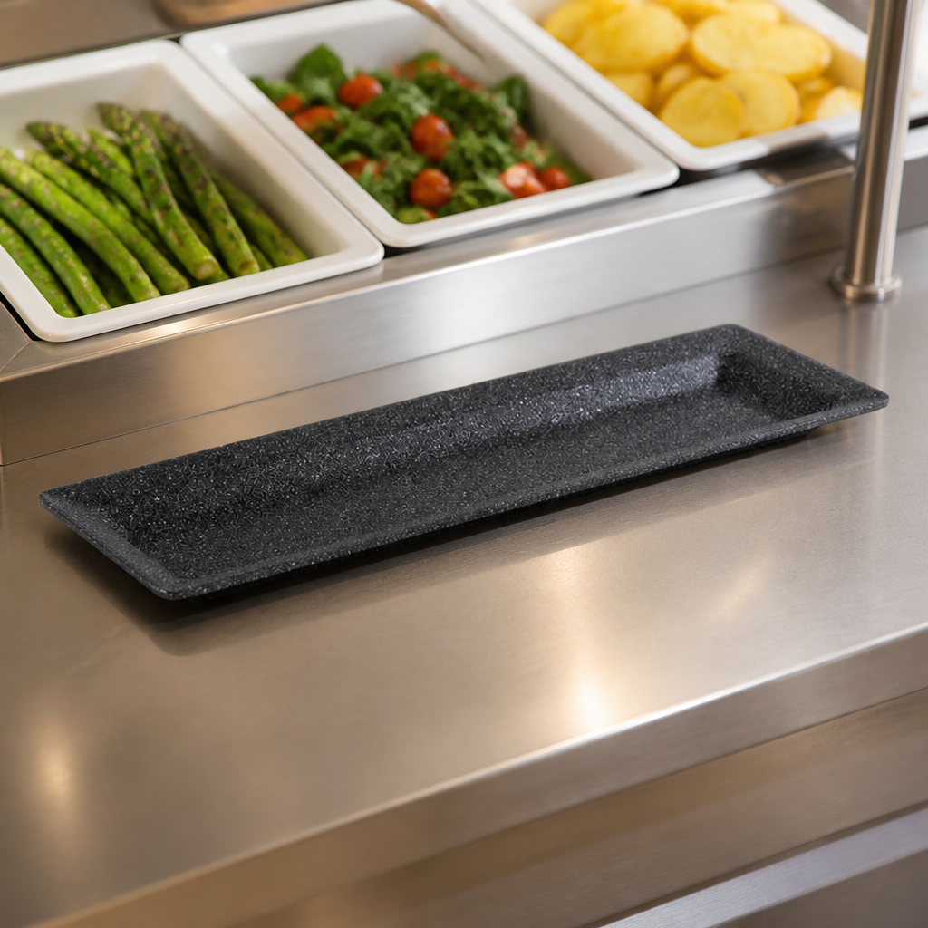 Commercial GN 2/4 Tray 530x162x30mm Aluminium Serving Dish