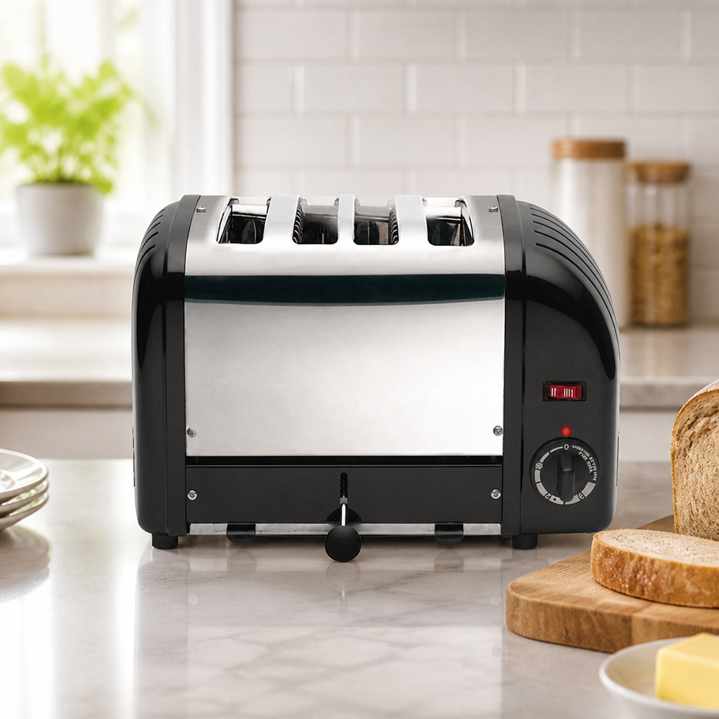 Commercial Bun Toaster 4 Slot Stainless Steel 1kW Capacity