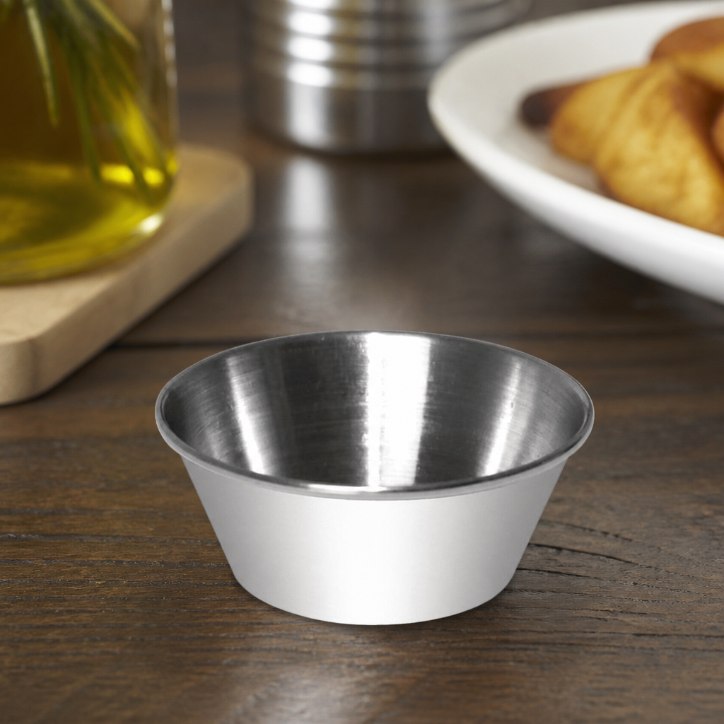 Stainless Steel Sauce Cups 40ml (12 Pack)