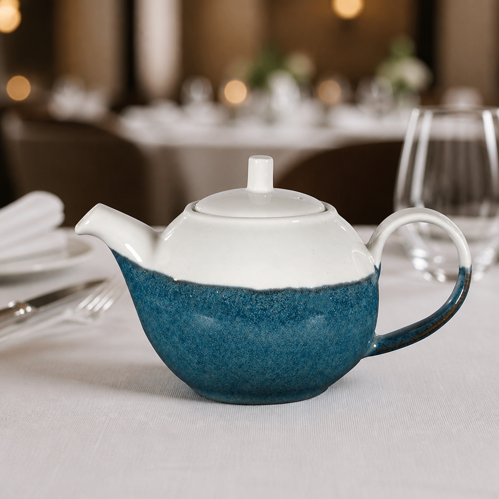 Commercial Teapot 430ml Sapphire Blue Monochrome 4 Pack