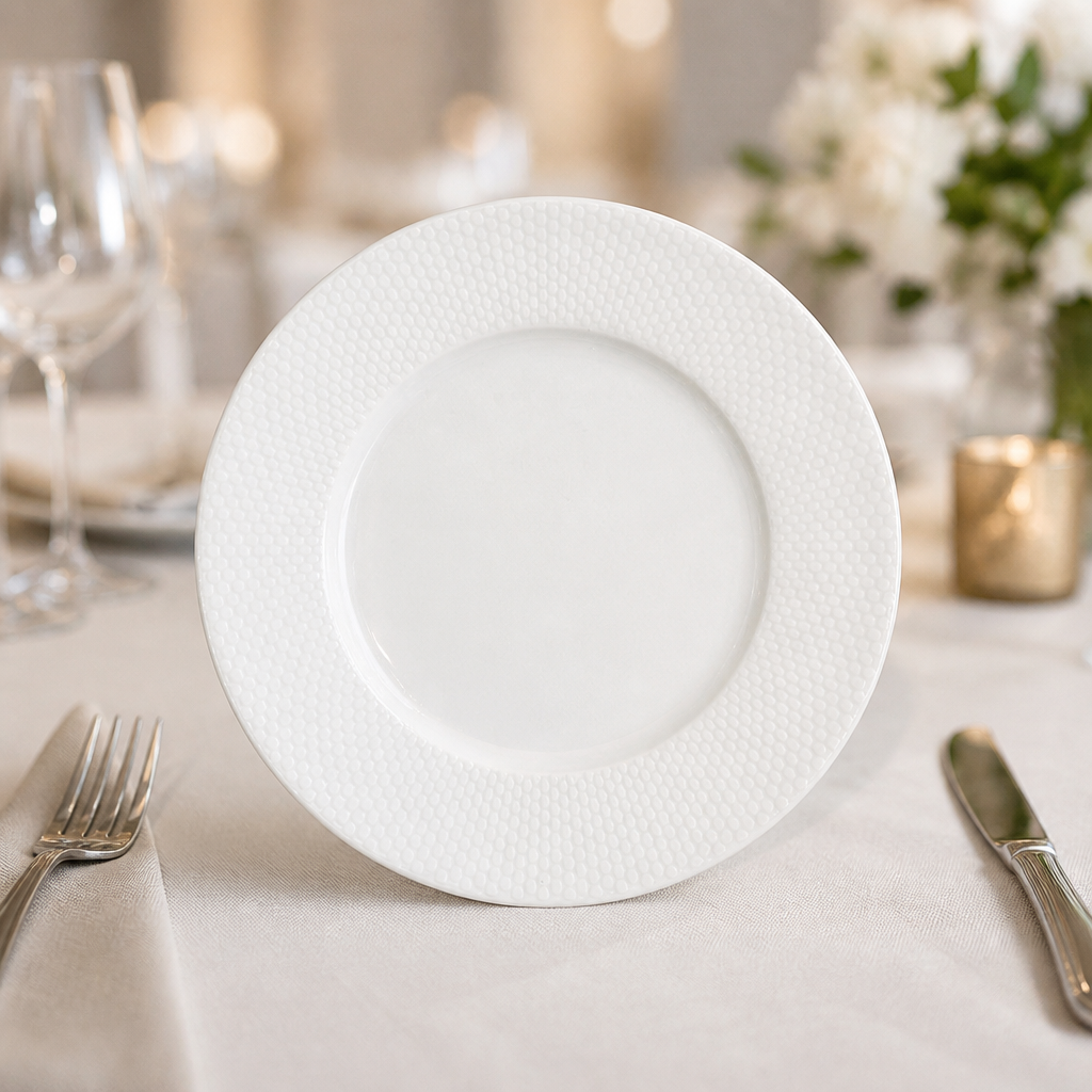 Commercial Bone China Plates 220mm Stackable 12 Pack