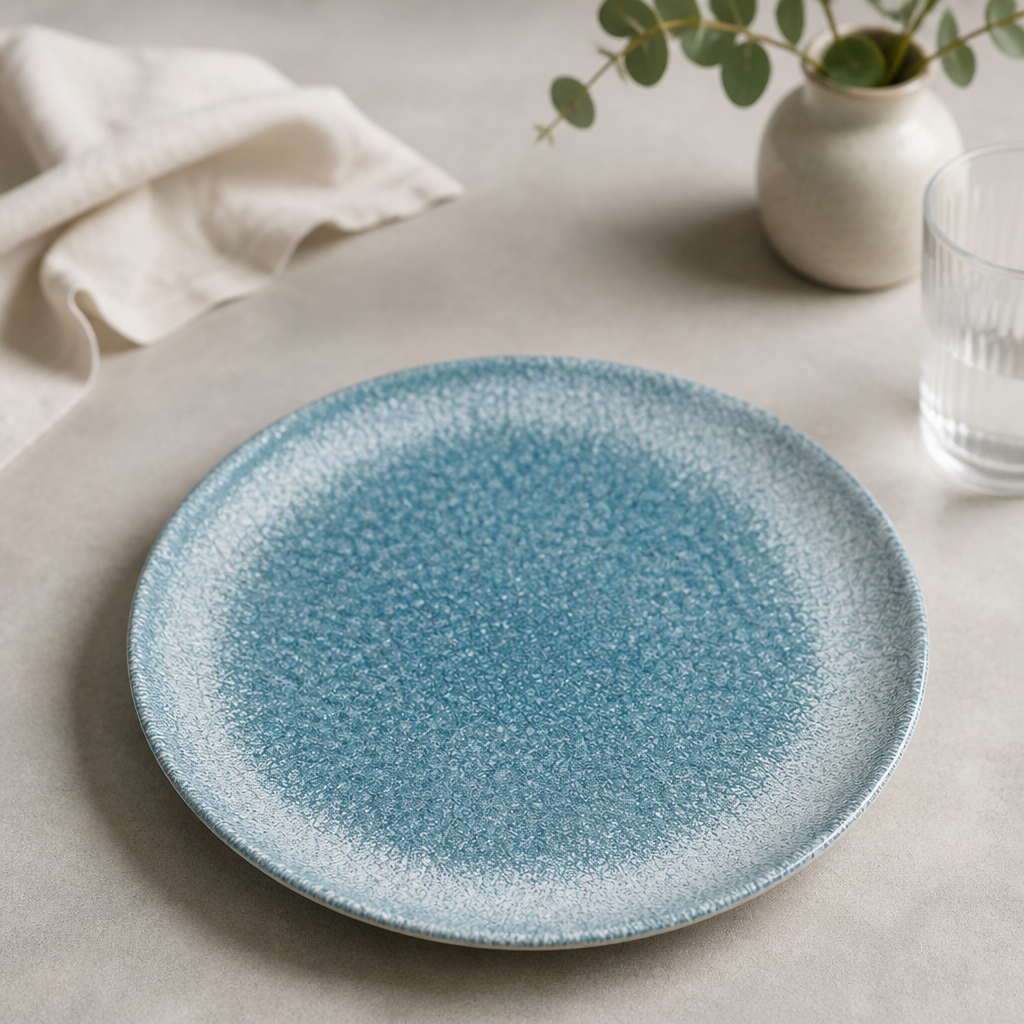 Commercial Coupe Plates Topaz Blue 217mm Porcelain 12 Pack