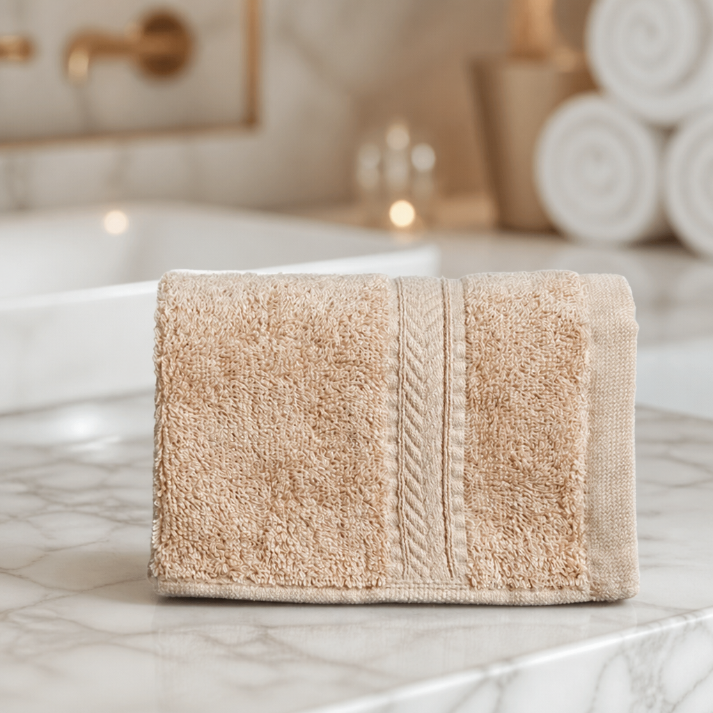 Commercial Cotton Face Cloths 300x300mm Beige 10 Pack