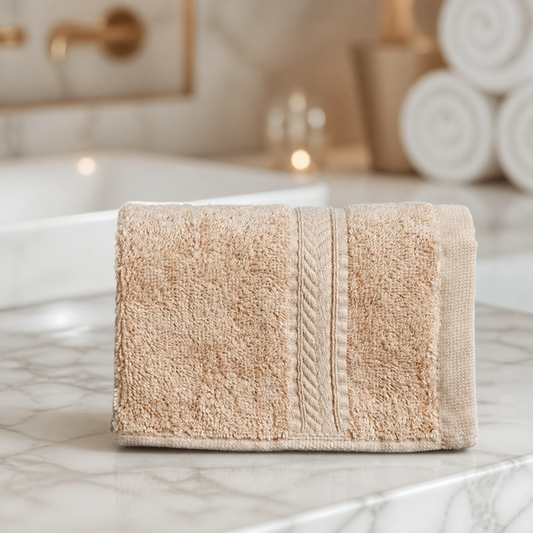 Commercial Cotton Face Cloths 300x300mm Beige 10 Pack
