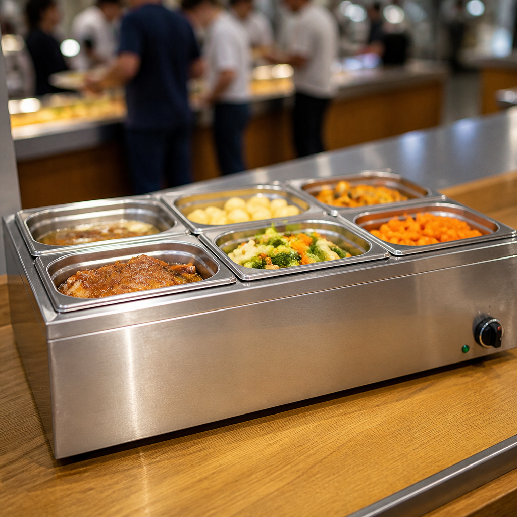 Commercial Bain Marie 6 x 1/4 GN Capacity Hot Food Holder