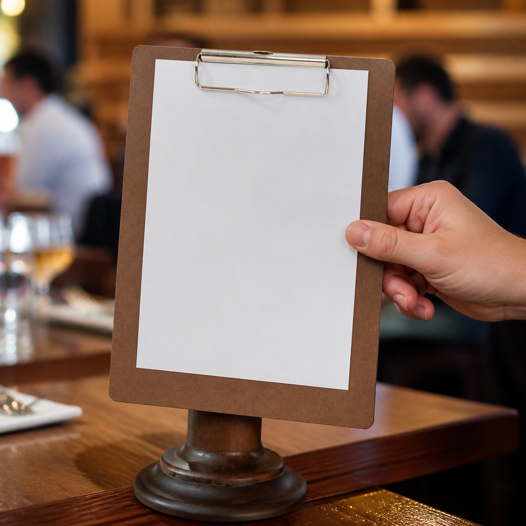 Commercial Wooden Menu Presentation Clipboards 10 Pack