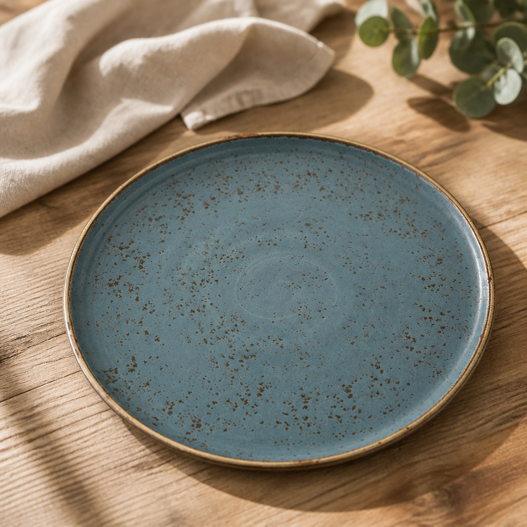 Commercial Stack Plates Blue 255mm Dishwasher Safe 12 Pack