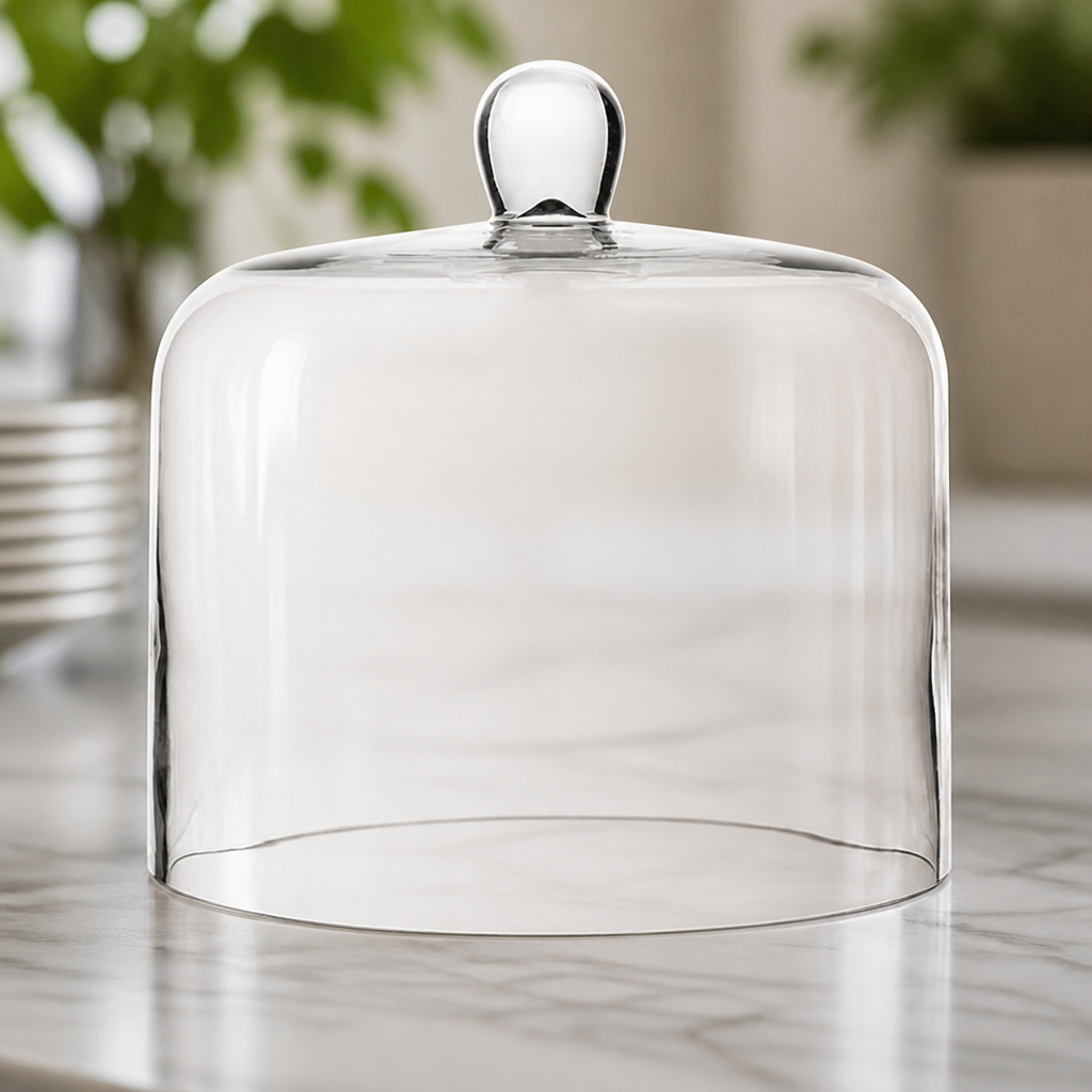 200mm Glass Dome Food Cover for Cake Display and Protection