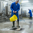 Professional 12L Yellow Plastic Hygiene Bucket for Food Safety and Cleaning with Measurement Scale