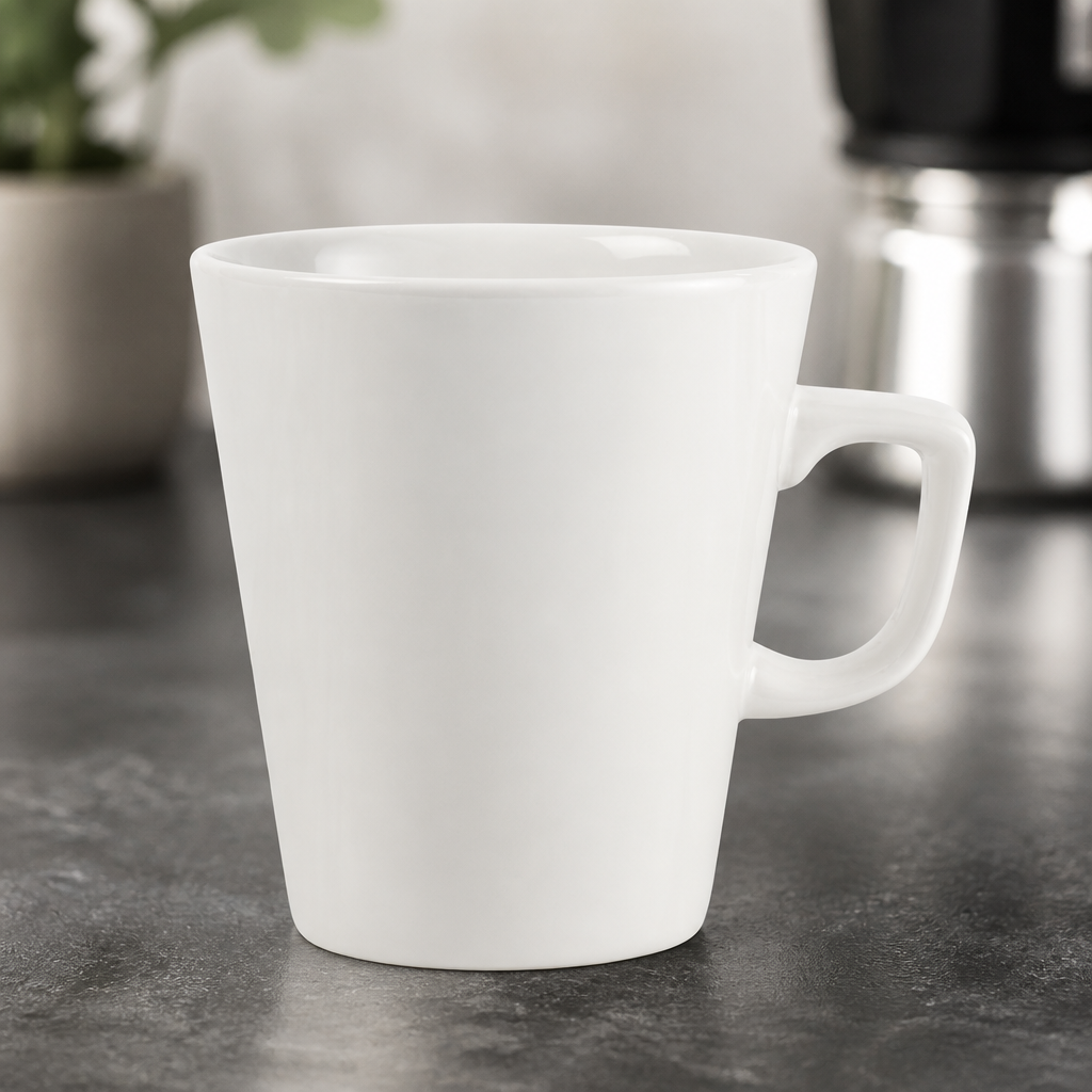 440ml Commercial Plain Whiteware Café Latte Mugs - 6 Pack