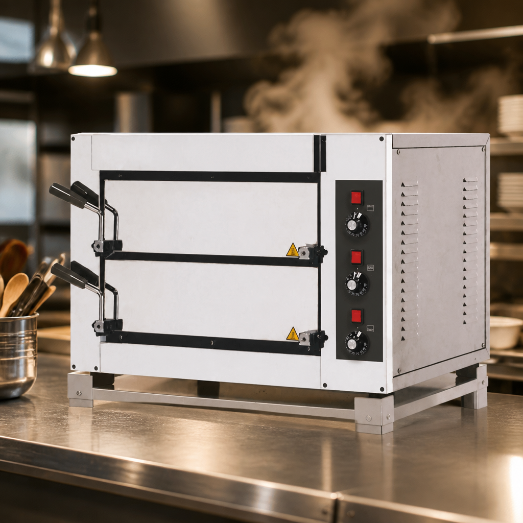 Commercial Twin Deck Electric Pizza Oven 6kW Capacity