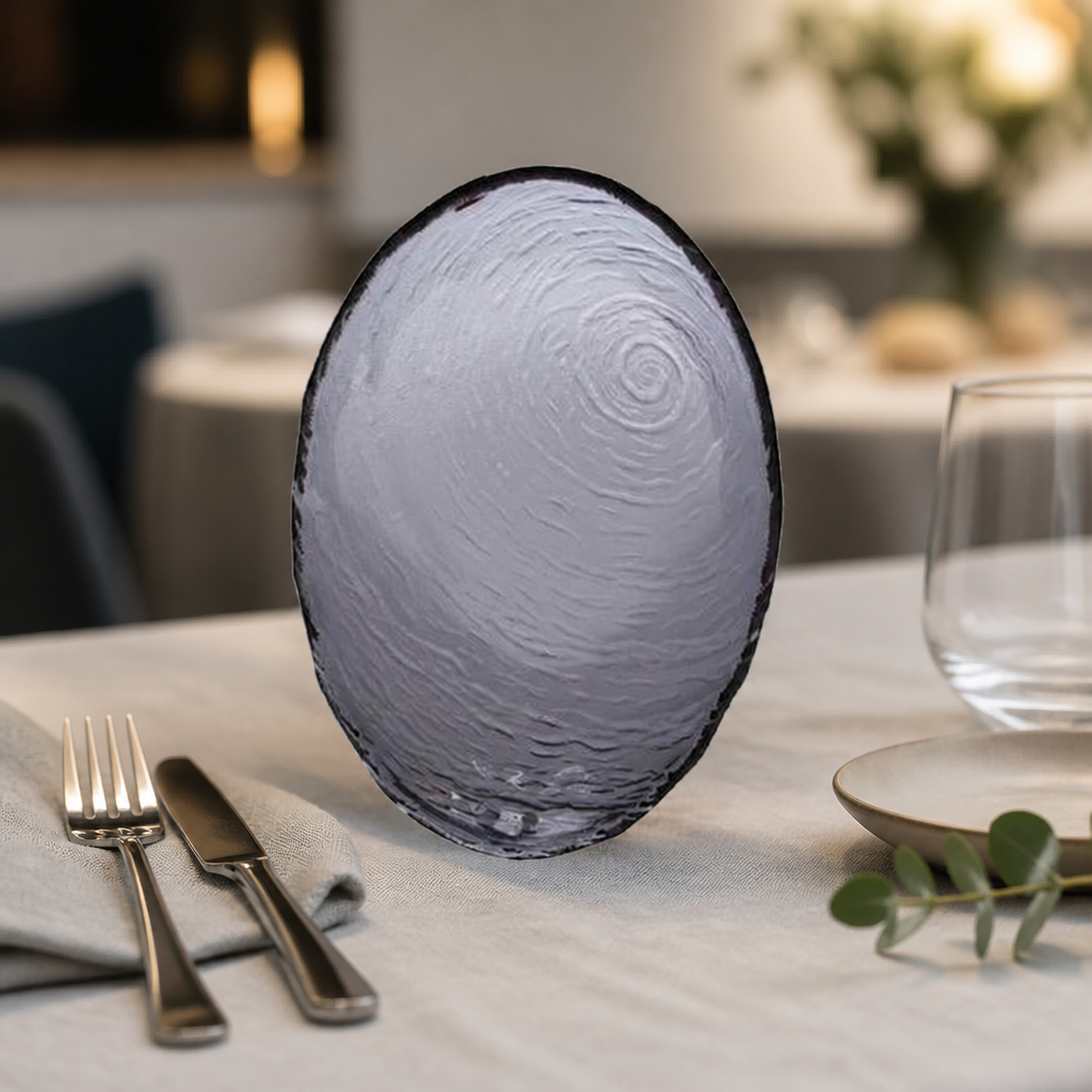 Commercial Smoked Glass Oval Bowls 300mm - 6 Pack