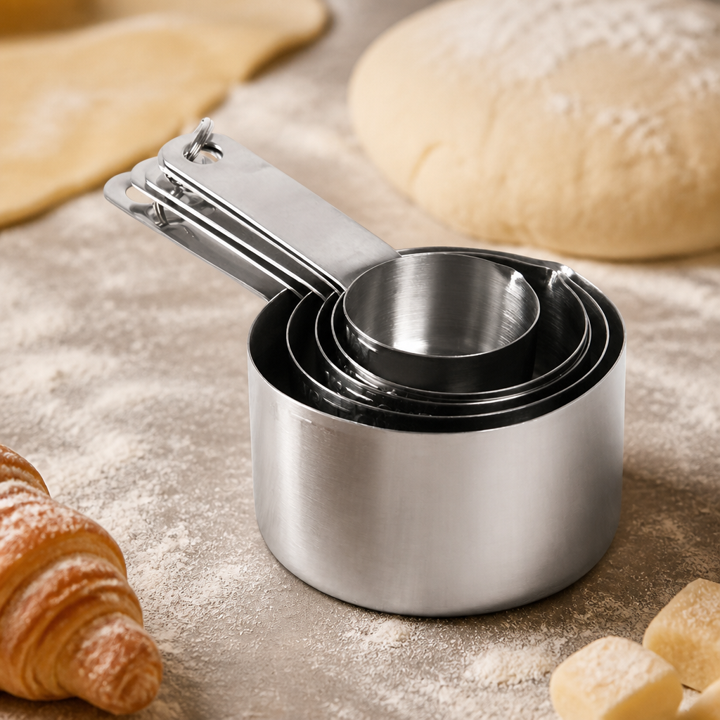 Stainless steel measuring cup set from 30ml to 250ml