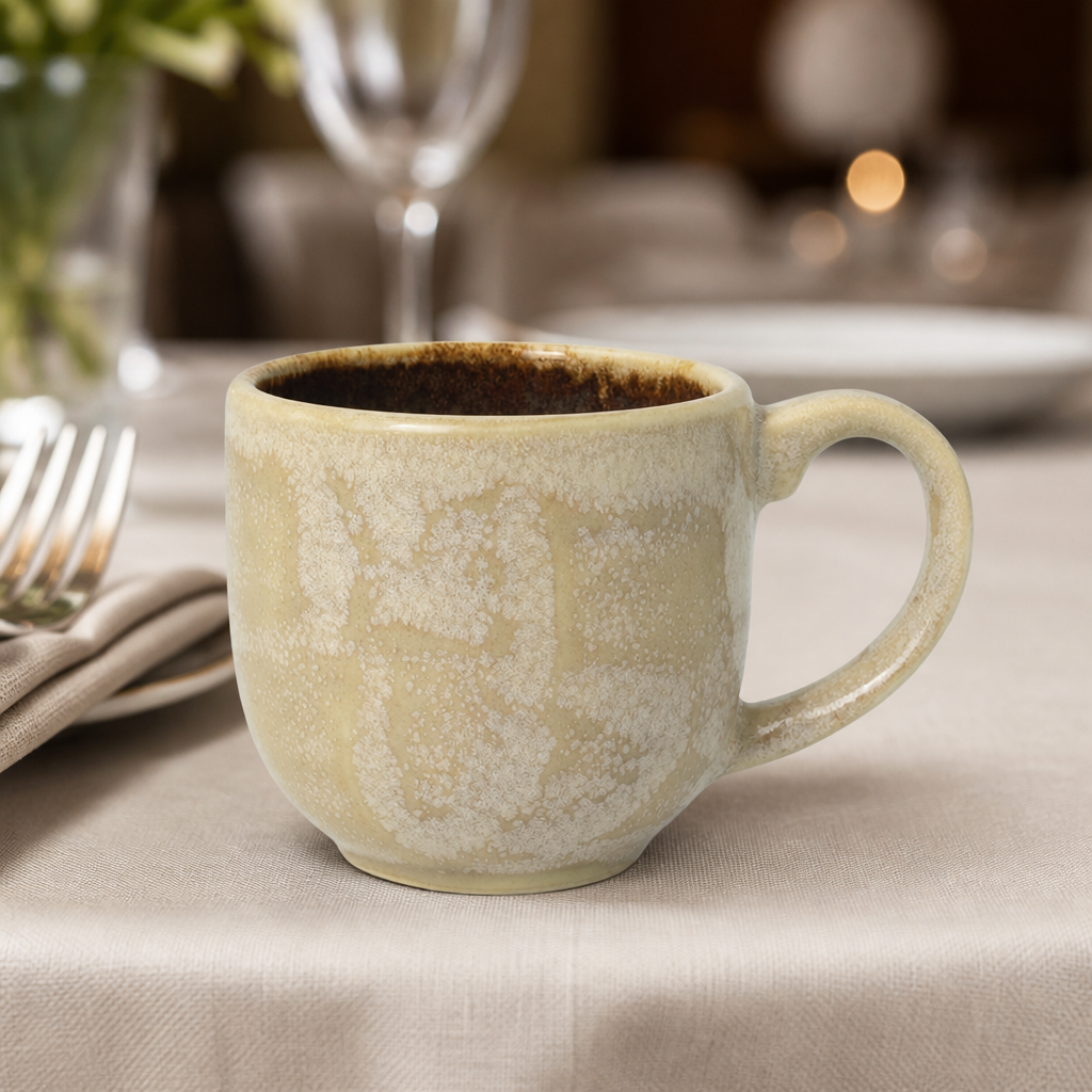 Set of 12 Commercial Amber Mugs 114ml Reactive Glaze