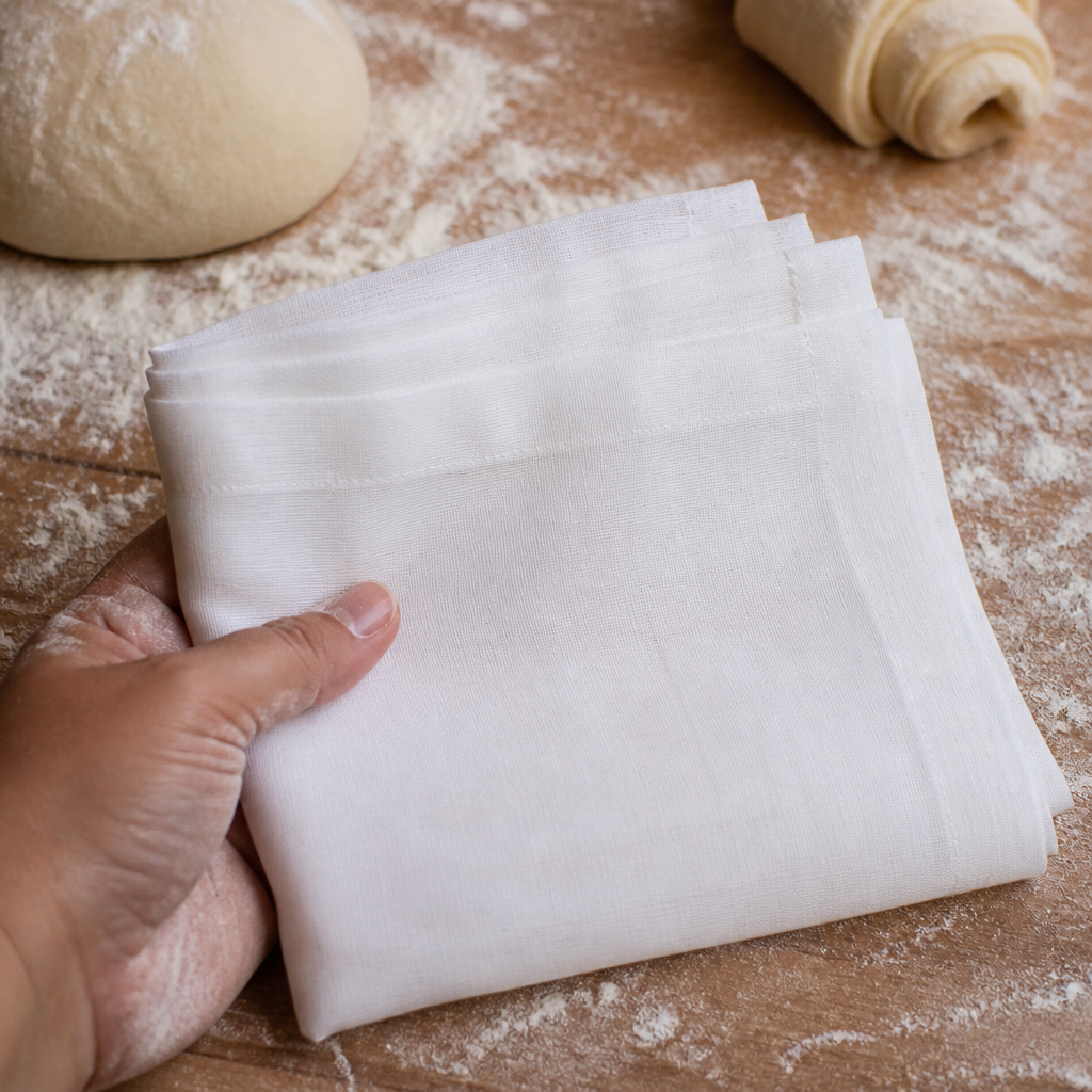 Commercial Muslin Cloth 500mm Square 12 Pack for Food Preparation