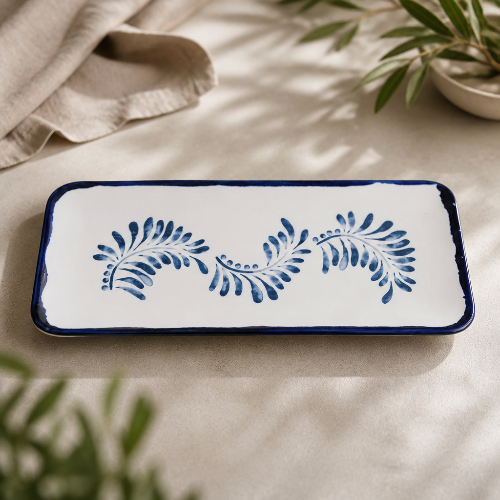 Commercial Stoneware Coupe Rectangular Platter 13.75 x 6.25 Inch