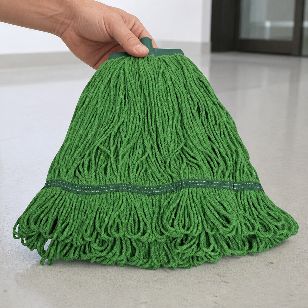 Commercial Kentucky Mop Head 16oz with Scrub Pad Green