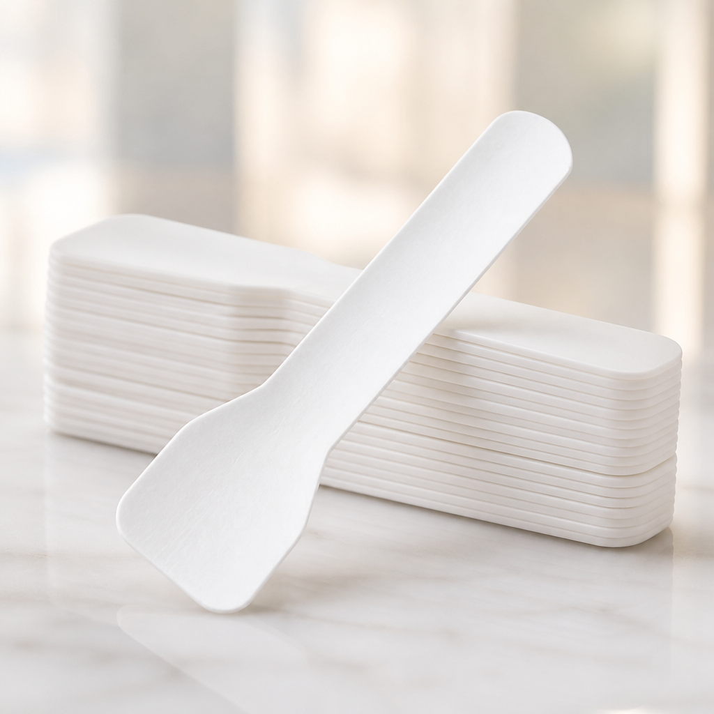 Compostable Paper Ice Cream Spoons 95mm 100 Pack