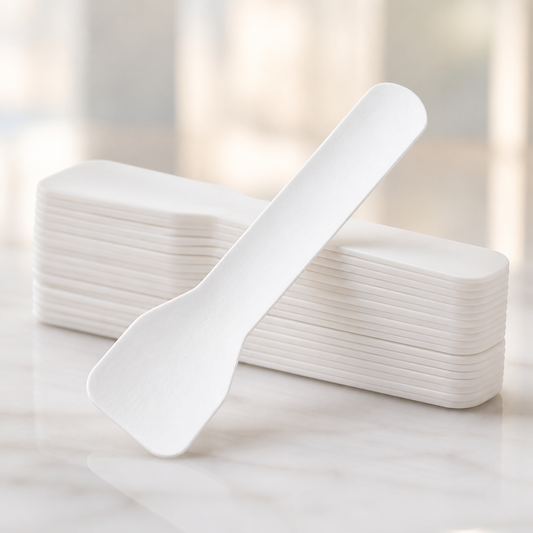 Compostable Paper Ice Cream Spoons 95mm 100 Pack Commercial Cutlery